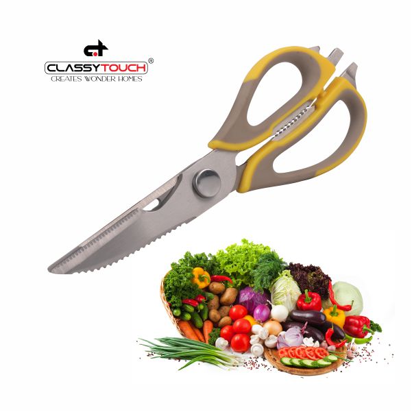 Newness Multi-Purpose Kitchen Scissors, Premium Stainless Steel Solid  Kitchen Shears for Can Opener, Walnut Cracker, Heavy Duty Poultry Scissors  with