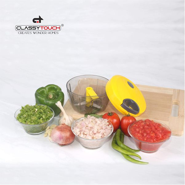 Manual Food Chopper Hand Chopper, Hand Pull String Vegetable Chopper Onions Chopper, Durable BPA Free Food Safe Material, Size: 1412
